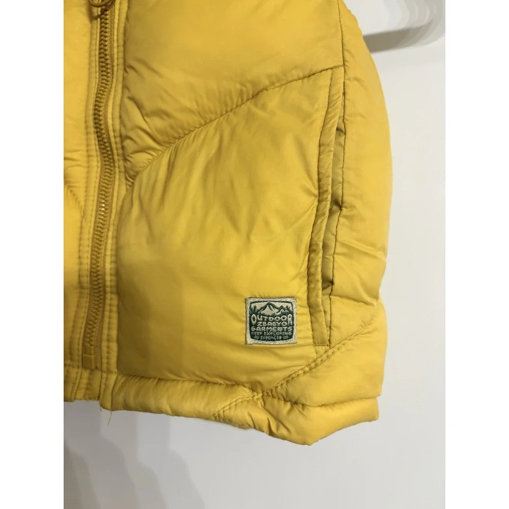 Zara BabyBoy Puffer Vest Boys 12-18 Months‎ Yellow Hooded Outerwear Zip